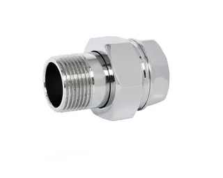 Сгон, прямой, НВ, 1/2", 1/2", латунь, хромированный — иконка