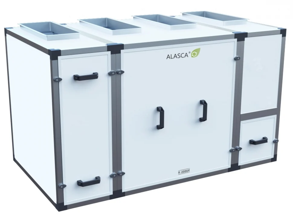 R2000V AC W, Вентиляционная установка Alasca R приточно-вытяжная с энтальпийным пластинчатым рекуператором
