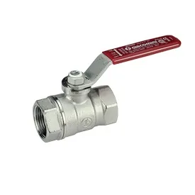Кран, R250D, 3", ВВ, ручка-рычаг красный, хромированный