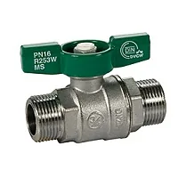 Кран 3/4" Н-Н хром. с зеленой рукояткой — иконка