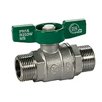 Кран 3/4" Н-Н хром. с зеленой рукояткой