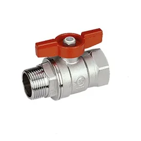 Кран, R254D, 1/4", ВН, ручка-бабочка красная, хромированный
