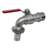 Кран с патрубком под шланг 1" хром. рукоят.
