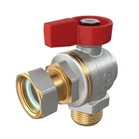 Кран 3/4"M x 3/4"гайка, угловой c нар. резьбой для котлов и счетчиков