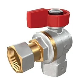 Кран 3/4"F x 3/4"гайка, угловой c вн. резьбой для котлов и счетчиков
