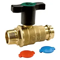 Кран полнопрох., внешнее пресс соединение 1/2"M x TR18, пластиковая ручка