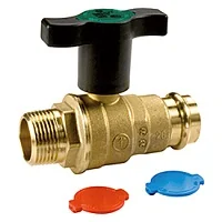 Кран полнопрох., внешнее пресс соединение 1/2"M x TR15, пластиковая ручка