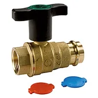 Кран полнопрох., внутреннее пресс соединение 1/2"F x TR15, пластиковая ручка — иконка