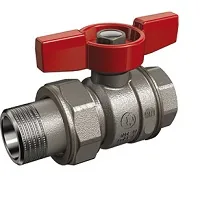 Кран, R859, 3/4", ВН, ручка-бабочка, хромированный, с разъемным соединением — иконка