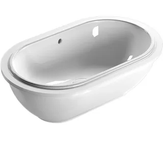 Раковина, Globo, FORTY3, шгв 600*370*200, отверстия для смесителя-отсутствуют, CERASLIDE, BATAFORM, цвет-белый матовый