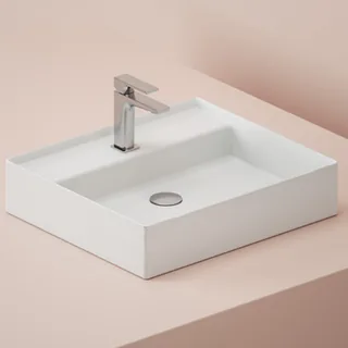 Раковина, Artceram, Scalino, шгв 550*480*115, отверстия для смесителя-1 сквозное, 2 промаркированных, цвет-белый глянцевый (Товар заказной, возврату не подлежит)