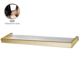 Полка, 3SC, SK 3.0, шгв 500*120*30, стекло прозрачное, цвет рамки-Polished Pink Gold