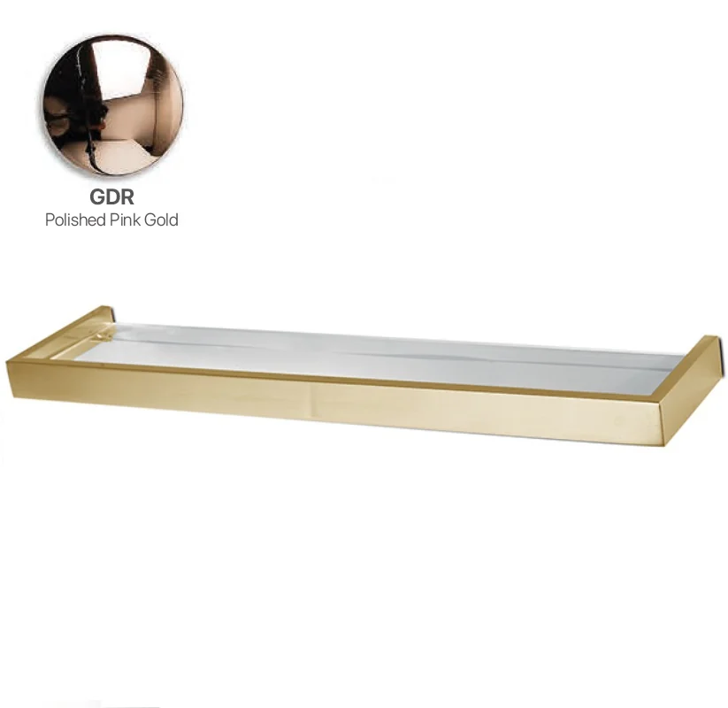 Полка, 3SC, SK 3.0, шгв 500*120*30, стекло прозрачное, цвет рамки-Polished Pink Gold