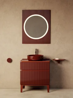 Раковина, Globo, I Tuttofare, шгв 420*420*140, отверстия для смесителя-отсутствуют, CERASLIDE, BATAFORM, цвет-Cherry