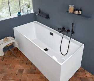 Ванна, Villeroy&Boch, Collaro, шгв 1600*750*470, цвет-альпийский белый/чёрный матовый