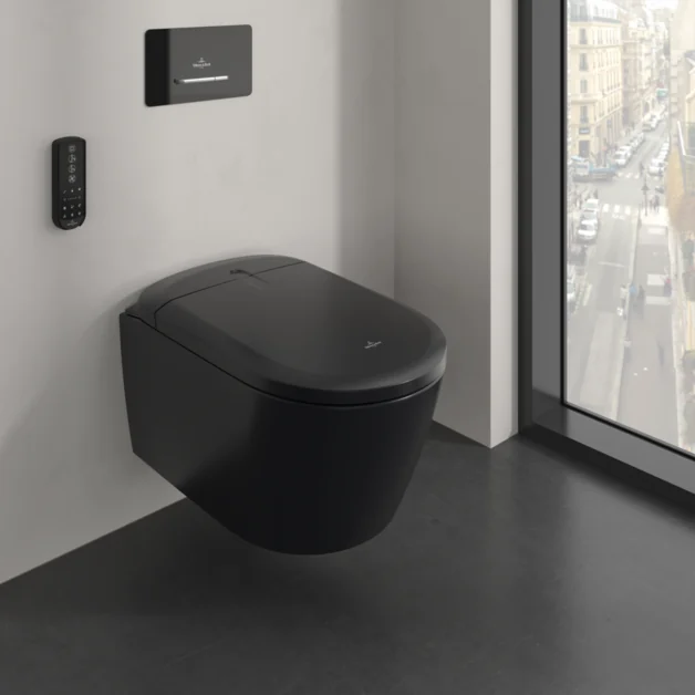 Унитаз, Villeroy&Boch, Viclean, Dusch-wc supreo select, подвесной, шгв 384*612*423, DirectFlush, CeramicPlus, ViClean, цвет-Pure Black