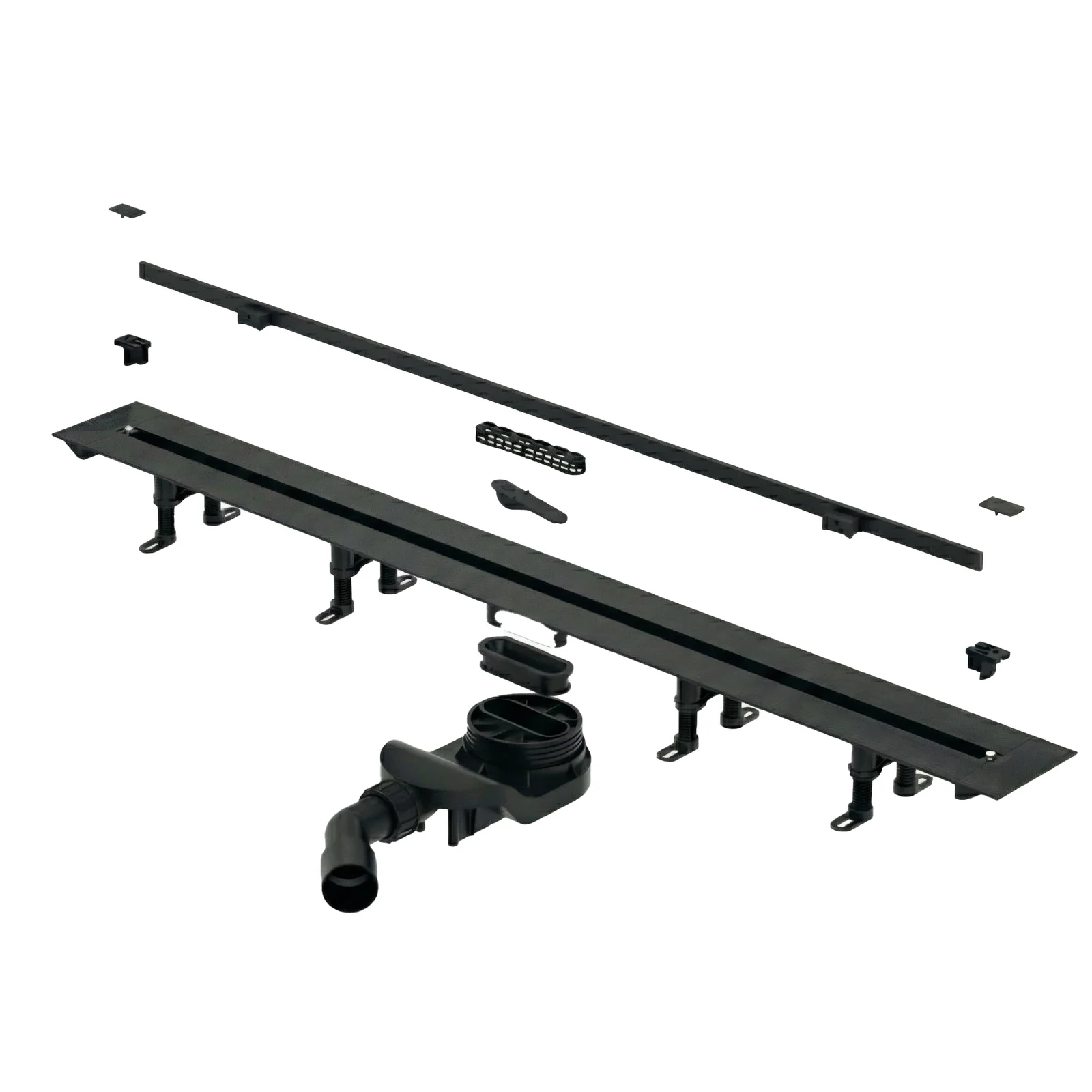 Дренажный канал, Splendy, Vario Drain, шдв 110*300-1200*150, цвет решетки-черный матовый