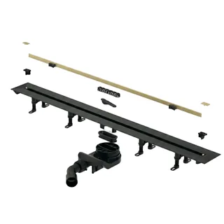Дренажный канал, Splendy, Vario Drain, шдв 110*300-1200*150, цвет решетки-золото матовое (брашированное) — иконка