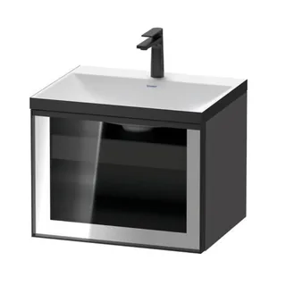 Тумба под раковину, Duravit, Vitrium, шгв 600*479*443, вырез под смеситель-один, цвет-серый глянцевый (Parsol)
