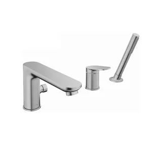 Смеситель для ванны и душа, Duravit, Wave, цвет-сталь брашированная