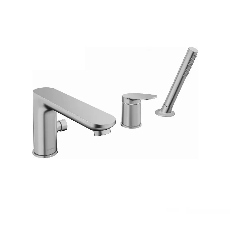 Смеситель для ванны и душа, Duravit, Wave, цвет-сталь брашированная