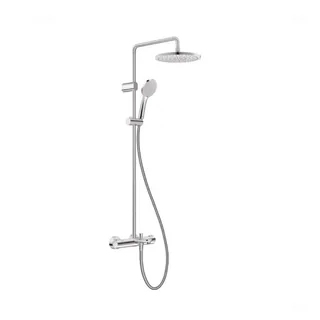 Душевая стойка, Duravit, Wave, с термостатическим смесителем с изливом, цвет-хром
