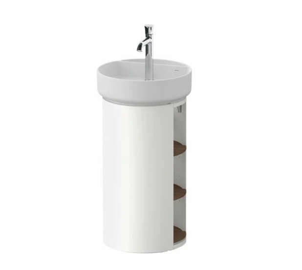 Тумба под раковину, Duravit, White Tulip, шгв 410*410*751, раковина-необходимо заказать, цвет-белый шелковисто-матовый/американский орех