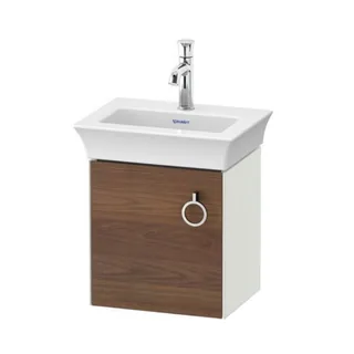 Тумба под раковину, Duravit, White Tulip, шгв 384*298*410, раковина-необходимо заказать, петли-слева, цвет-белый шелковисто-матовый/орех